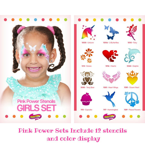 Girls Pink Power Stencil Set