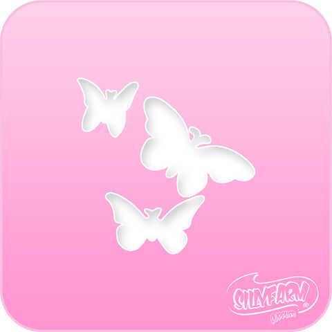 3 Butterflies Pink Power Stencil